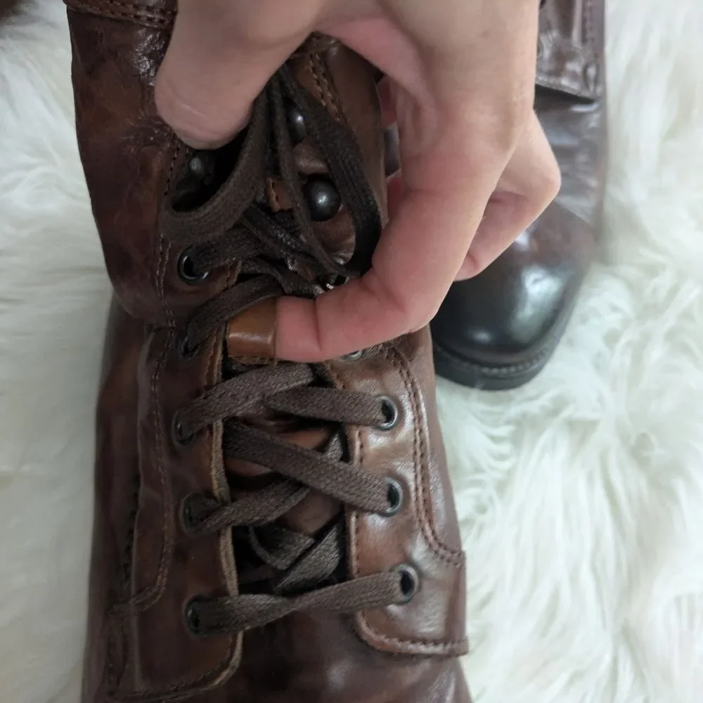 Adam Derrick To Boot New York Men's Brown Leather Lace Up Boots 9.5